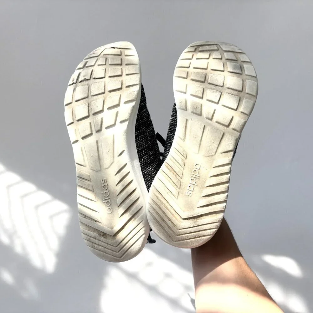 Adidas Women's Cloudfoam Black & White Lace Up Running Shoes - Sz 7.5